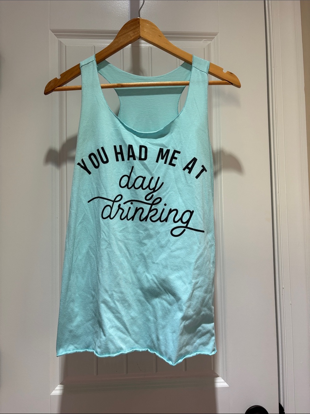 Light Aqua Graphic Tank Top - Unbranded